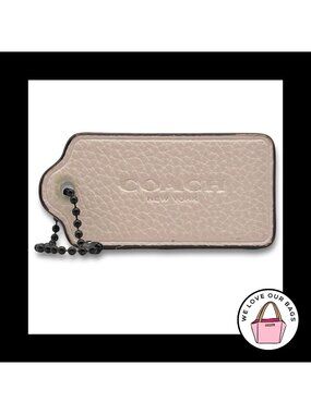 COACH HANG TAG 2.5" Bag Charm Keychain Fob New York Chalk White & Saddle Leather
